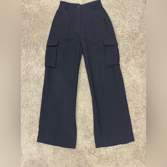 Ralph Lauren Black Wide-Leg Cargo Style Dress Pants – Size 4 - Picture 2 of 7